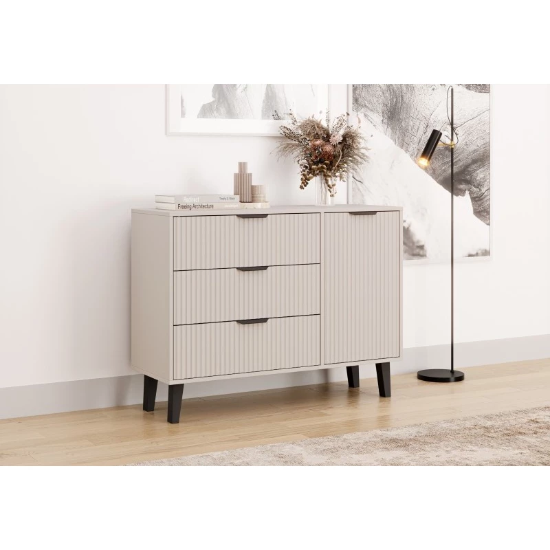 Kombinovaná komoda SITIVE SLIM - kašmír / černá