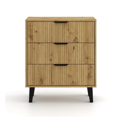 Komoda se šuplíky SITIVE SLIM - dub artisan / černá