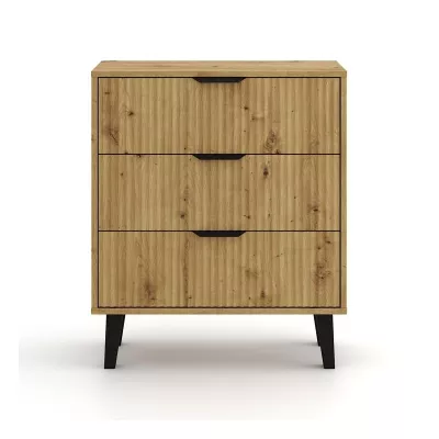 Komoda se šuplíky SITIVE SLIM - dub artisan / černá