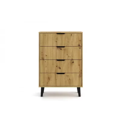 Šuplíková komoda SITIVE SLIM - dub artisan / černá