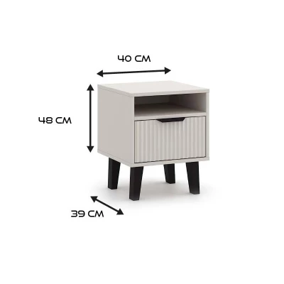 Noční stolek SITIVE SLIM - kašmír / černý