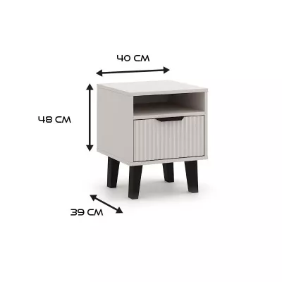 Noční stolek SITIVE SLIM - kašmír / černý