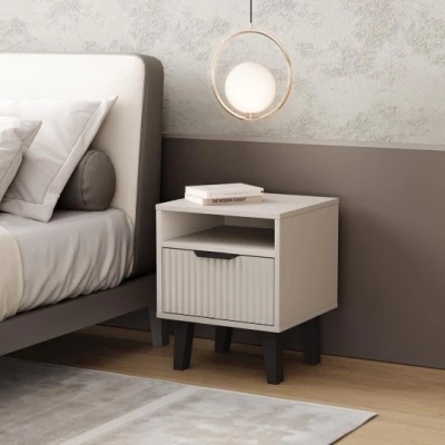 Noční stolek SITIVE SLIM - kašmír / černý