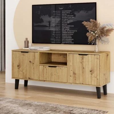 Televizní stolek SITIVE SLIM - dub artisan / černý