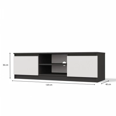 Stolek pod televizi SABA 1 - antracit / bílý