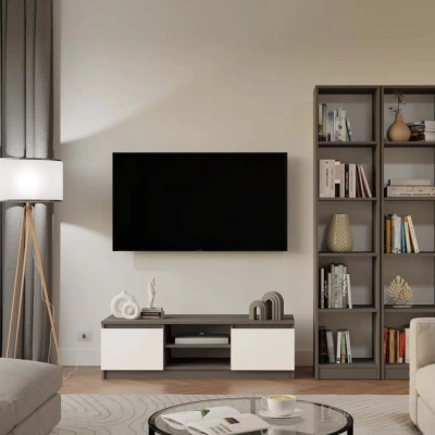 Stolek pod televizi SABA 1 - antracit / bílý