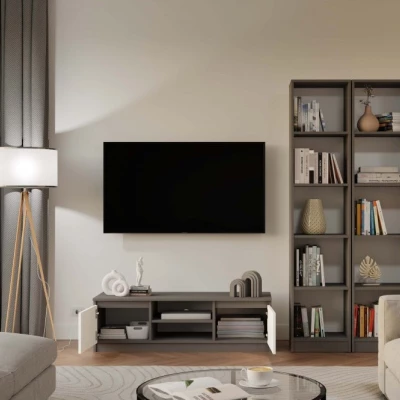 Stolek pod televizi SABA 1 - antracit / bílý