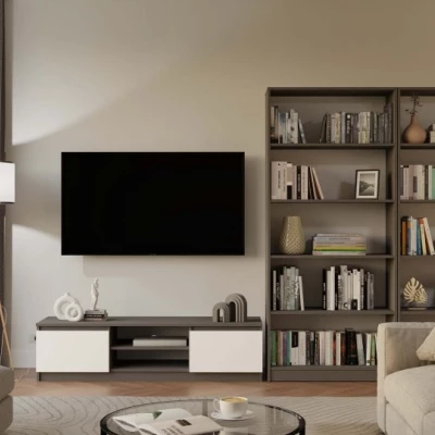 Televizní stolek SABA 2 - antracit / bílý