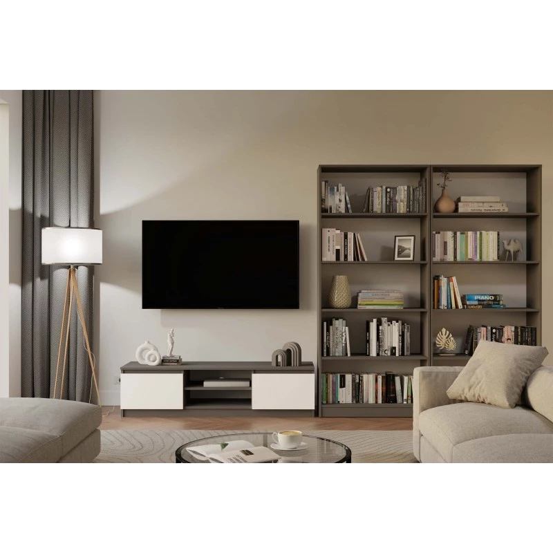 Televizní stolek SABA 2 - antracit / bílý