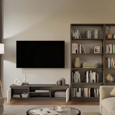 Televizní stolek SABA 2 - antracit / bílý