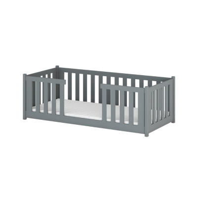 VÝPRODEJ - Dětská postel se zábranami NORENE - 90x200, šedá