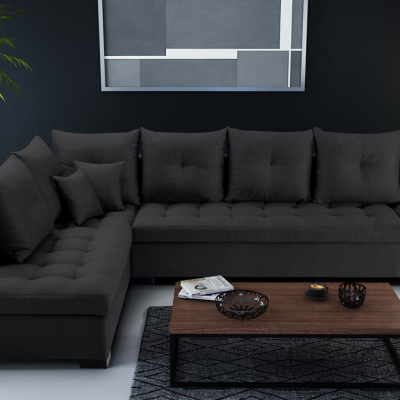 VÝPRODEJ - Elegantní sedací souprava GLASI - černá