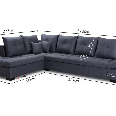 VÝPRODEJ - Elegantní sedací souprava GLASI - černá