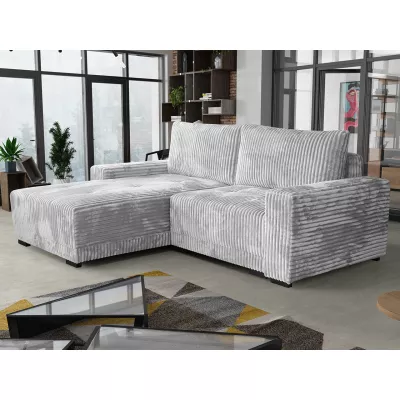 VÝPRODEJ - Rohová rozkládací sedačka OLLIONA - světlá šedá