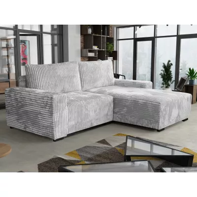 VÝPRODEJ - Rohová rozkládací sedačka OLLIONA - světlá šedá