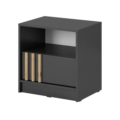 Noční stolek MARFA - grafit / dub artisan