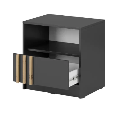 Noční stolek MARFA - grafit / dub artisan