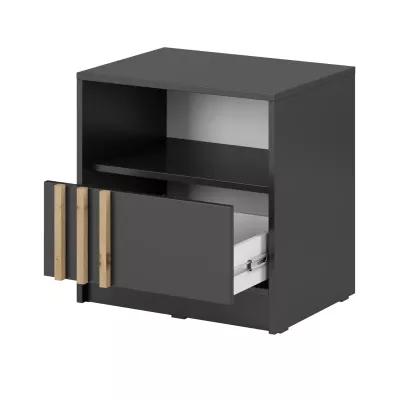 Noční stolek MARFA - grafit / dub artisan