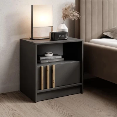 Noční stolek MARFA - grafit / dub artisan