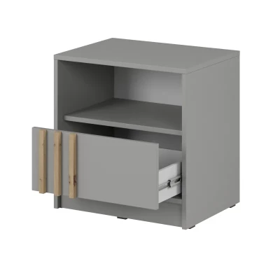 Noční stolek MARFA - šedý / dub artisan