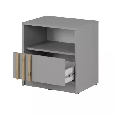 Noční stolek MARFA - šedý / dub artisan