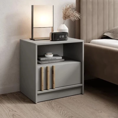 Noční stolek MARFA - šedý / dub artisan