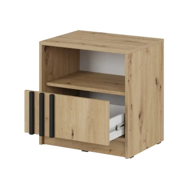 Noční stolek MARFA - dub artisan / černý