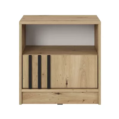 Noční stolek MARFA - dub artisan / černý