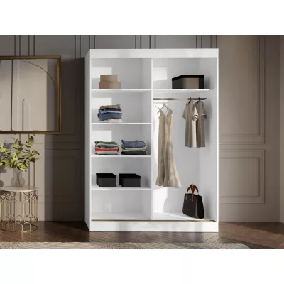 Šatní skříň se zrcadlem 150 cm IVAFE - kašmír / černá