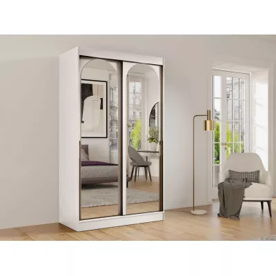 Šatní skříň se zrcadlem 120 cm IVAFE - kašmír / zlatá