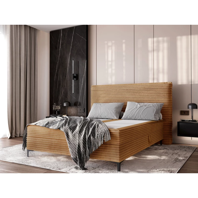 Kontinentální postel 140x200 MADRONA - oranžová