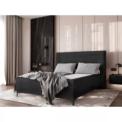 Kontinentální postel 140x200 MADRONA - černá