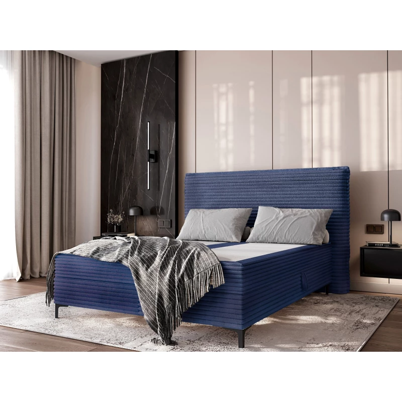 Kontinentální postel 160x200 MADRONA - modrá