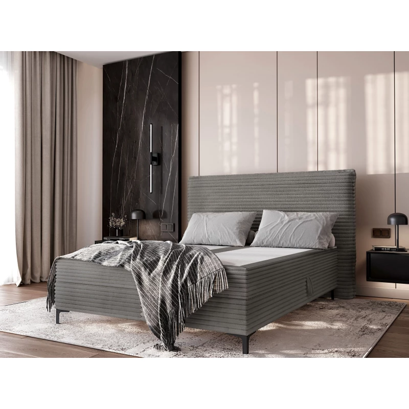 Kontinentální postel 160x200 MADRONA - šedá