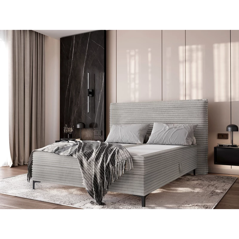 Kontinentální postel 160x200 MADRONA - světle šedá