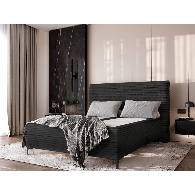 Kontinentální postel 200x200 MADRONA - černá