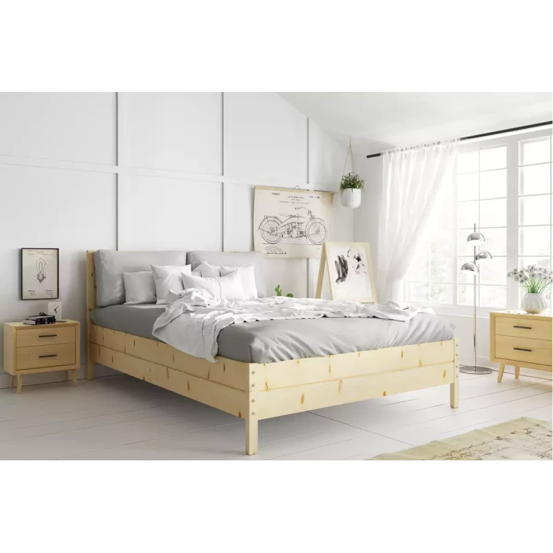 Manželská postel 140x200 FALLON - borovice