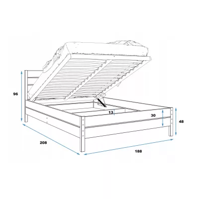 Manželská postel 180x200 FALLON - borovice