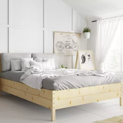 Manželská postel 160x200 FALLON s matrací - borovice