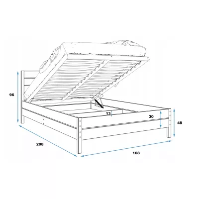 Manželská postel 160x200 FALLON s matrací - borovice