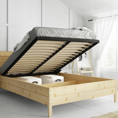 Manželská postel 160x200 FALLON s matrací - borovice