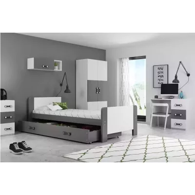 Jednolůžková postel 80x200 NASIA - šedá / bílá