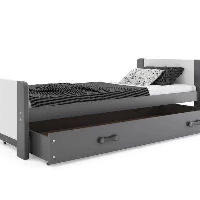 Jednolůžková postel 80x200 NASIA - šedá / bílá