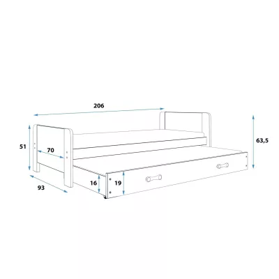 Jednolůžková postel 80x200 NASIA - bílá