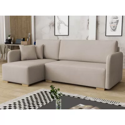 Rohová sedačka na každodenní spaní LUIKA - béžovohnědá