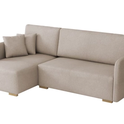 Rohová sedačka na každodenní spaní LUIKA - béžovohnědá