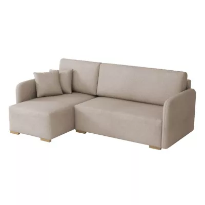 Rohová sedačka na každodenní spaní LUIKA - béžovohnědá
