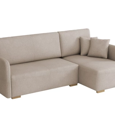 Rohová sedačka na každodenní spaní LUIKA - béžovohnědá