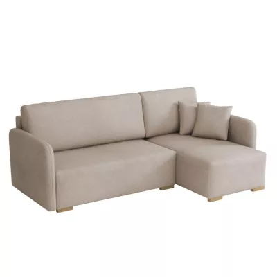 Rohová sedačka na každodenní spaní LUIKA - béžovohnědá