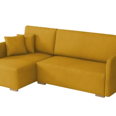 Rohová sedačka na každodenní spaní LUIKA - hořčicová